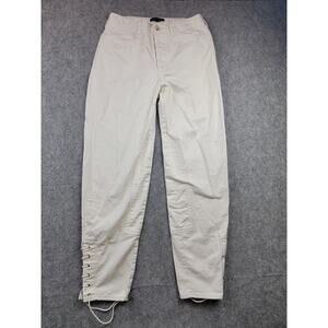 Banana Republic Pants Womens 4 Long Cream HR Riding Pant Lace Up Cotton